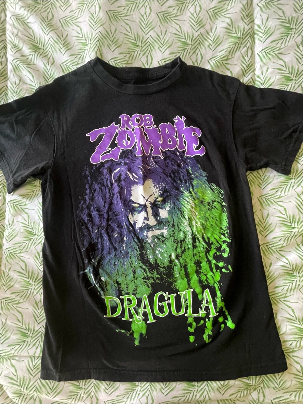 Bob Zombie Dragula Graphic Tee in Black with Purple & Green Print